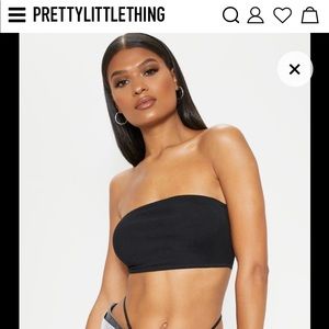 Prettylittlething black crop top